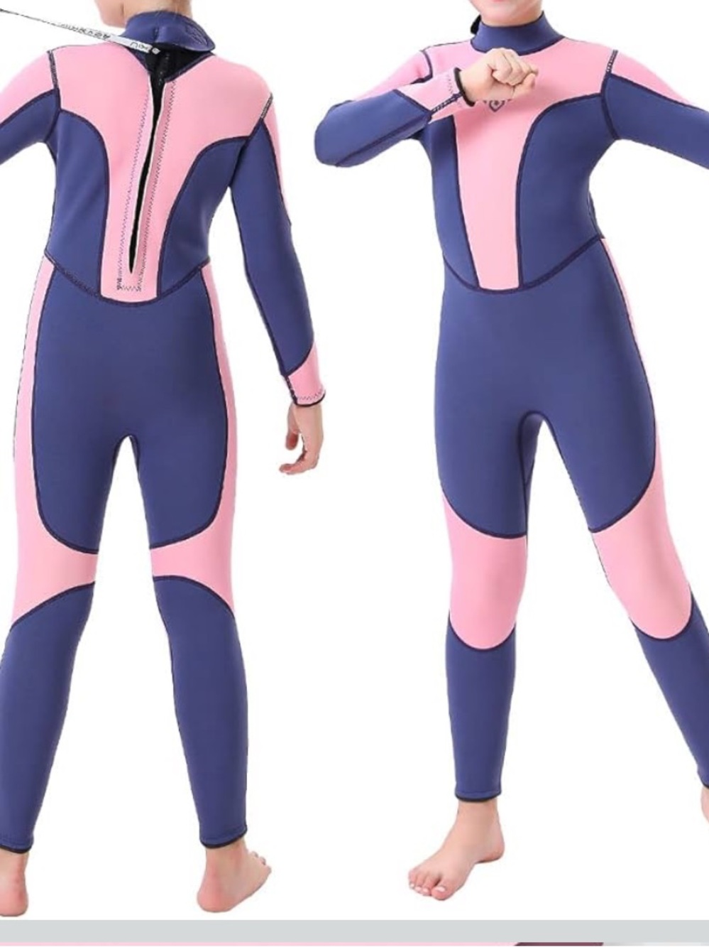 Seaskin Kids Wetsuit for Girls 3mm Neoprene Wet Suits Back Zip
